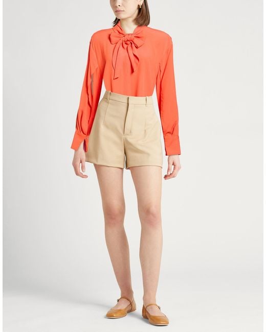 Semicouture Orange Shirt Acetate, Silk