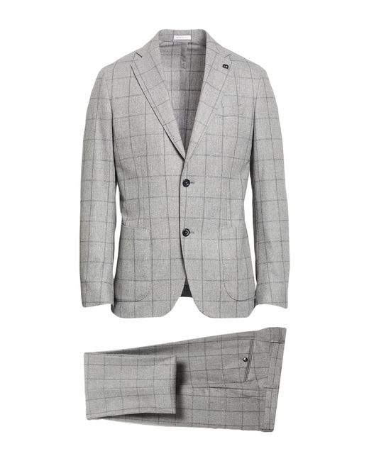 BRERAS Milano Gray Suit Wool, Virgin Wool, Elastane for men