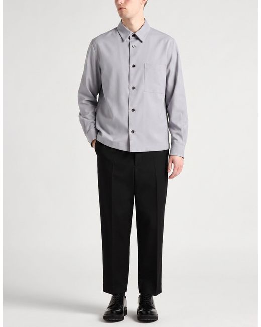 BE ABLE Gray Light Shirt Wool, Polyester, Elastane for men