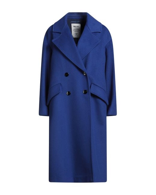 ANNIE PARIS Women's Blue Coat Virgin Wool, Polyamide, Cashmere
