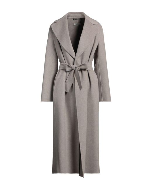 Max Mara Women's Gray Coat Virgin Wool