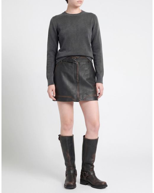 IRO Black Mini Skirt Cow Leather