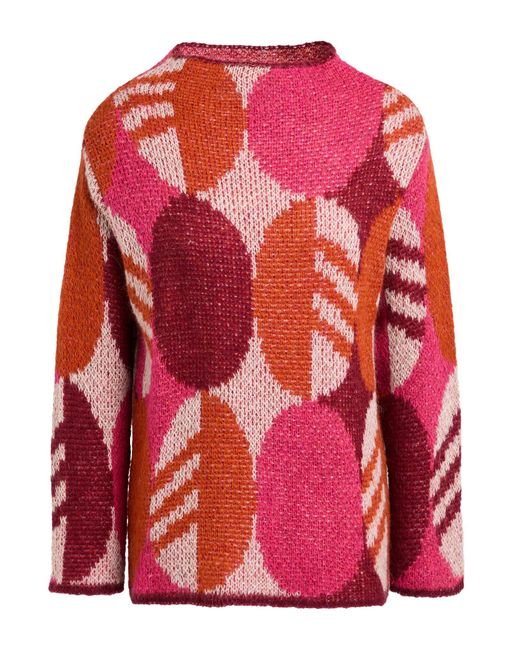 B.yu Red Turtleneck Acrylic, Mohair Wool, Polyamide