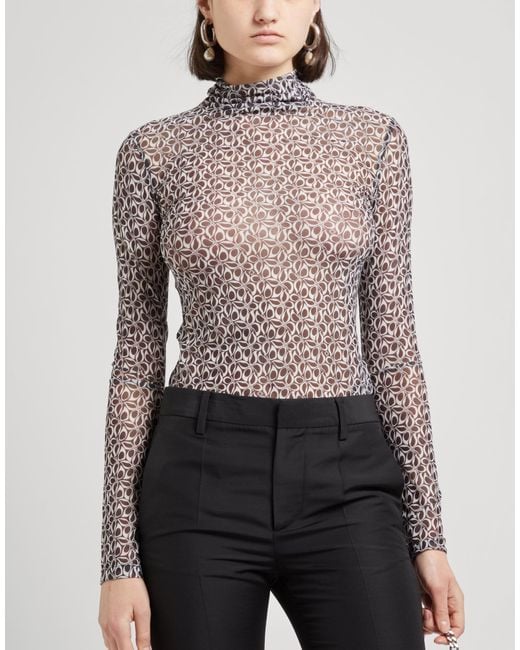 Maje Gray Top Polyester, Elastane