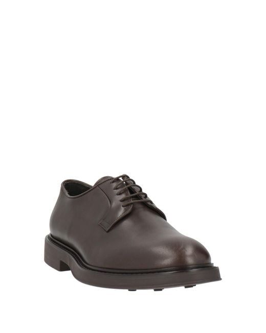 Fedeni Brown Lace-Up Shoes Leather for men