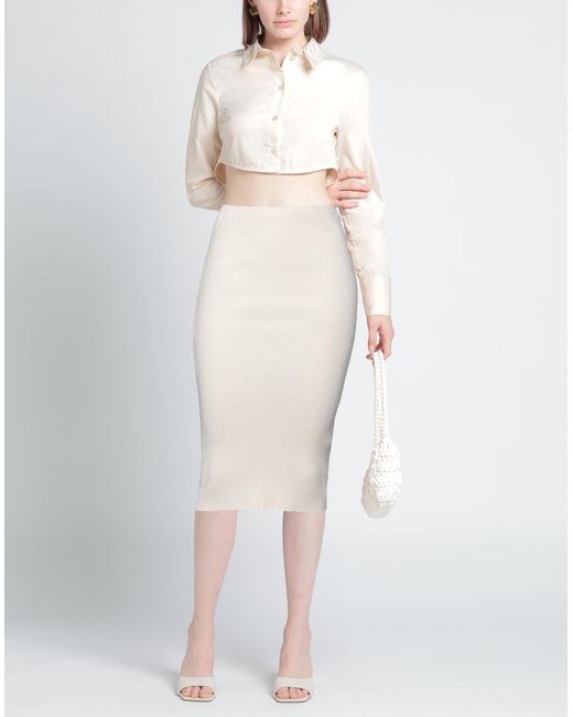 Akep White Midi Skirt