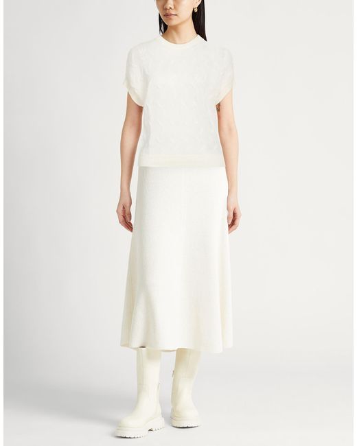 Peserico White Easy Sweater Alpaca Wool, Polyamide, Virgin Wool