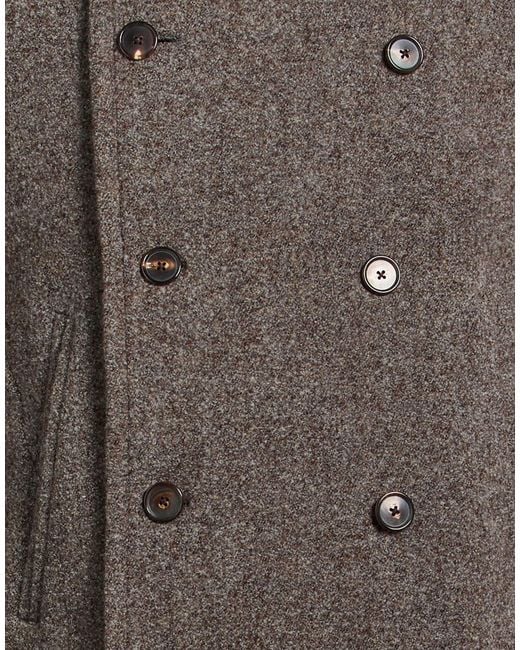 Caruso Brown Coat Wool, Polyester for men