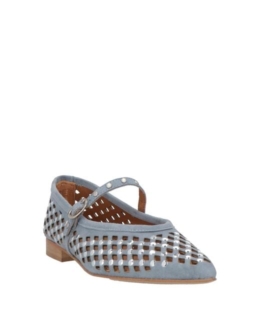Divine Follie White Slate Ballet Flats Leather