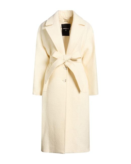 Patrizia Pepe White Coat Virgin Wool, Mohair Wool, Polyamide