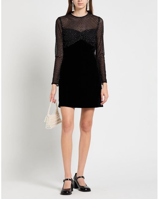 Sandro Black Mini Dress Polyester, Polyamide, Elastane, Viscose