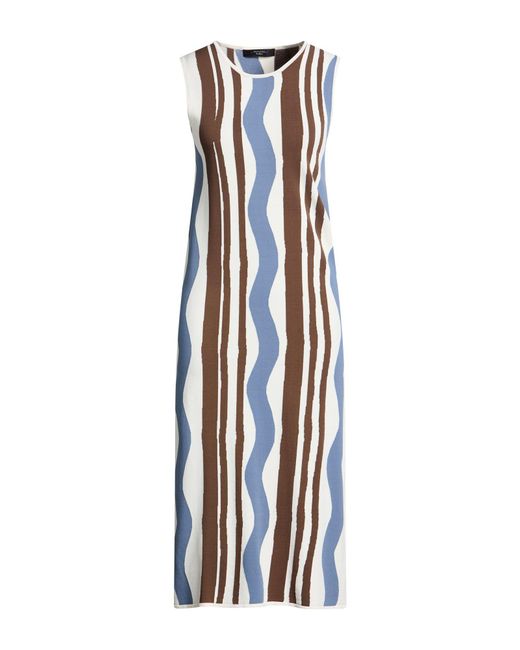 Weekend by Maxmara Blue Slate Midi Dress Viscose, Polyester