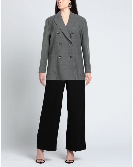 SOLOTRE Gray Blazer Polyester, Virgin Wool, Elastane