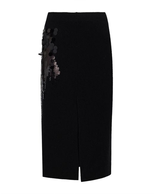Roberto Collina Black Midi Skirt Wool