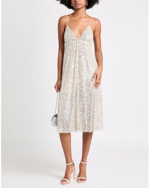 MASSCOB White Midi Dress Polyester, Elastane