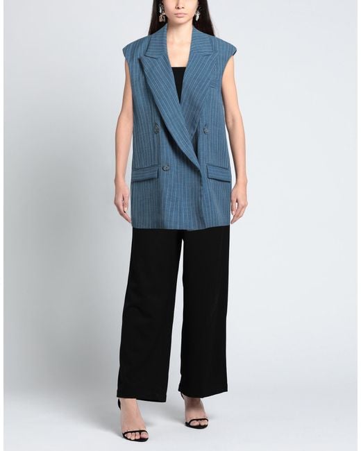 Gaelle Paris Blue Slate Blazer Polyester, Elastane