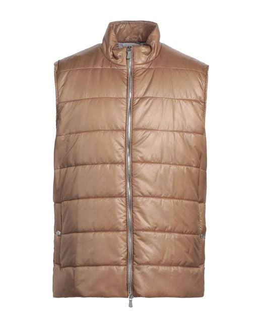 Eleventy Brown Camel Vest Polyamide for men