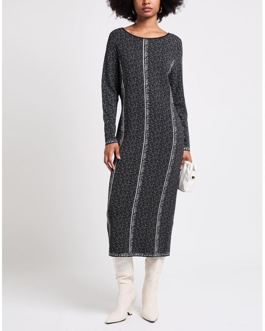 Marina Rinaldi Gray Midi Dress Viscose, Polyamide