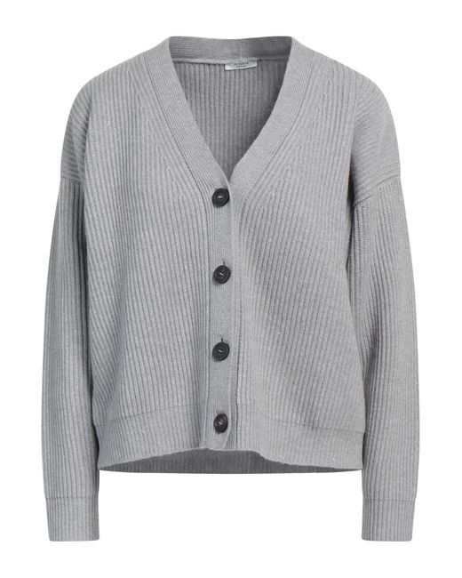 Peserico Gray Cardigan Virgin Wool, Silk, Viscose, Cashmere, Polyester