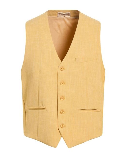 BERNESE Milano Yellow Tailored Vests for men