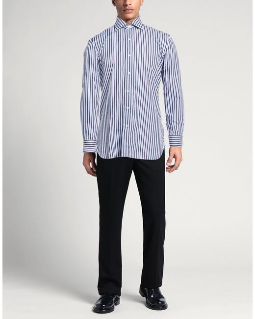 Luigi Borrelli Napoli Blue Light Shirt Cotton for men