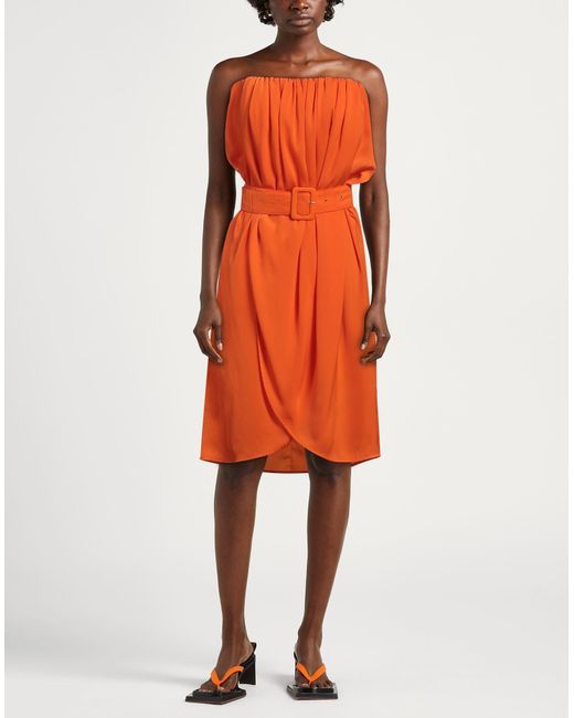 Pinko Orange Midi-Kleid