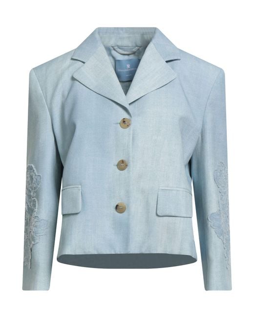 Ermanno Scervino Blue Sky Blazer Viscose, Polyester