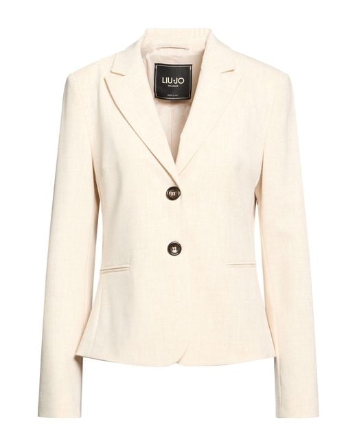 Liu Jo Natural Blazer Polyester, Viscose, Elastane