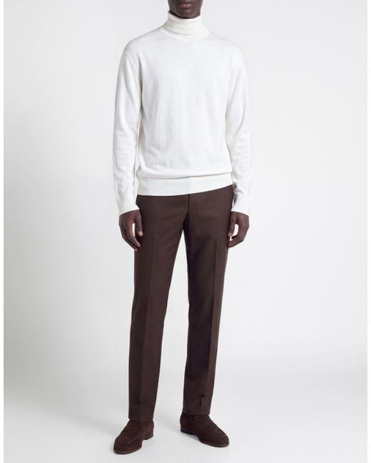 Laneus White Turtleneck for men