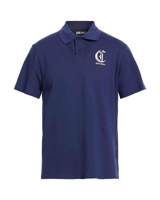 Just Cavalli Blue Polo Shirts for men