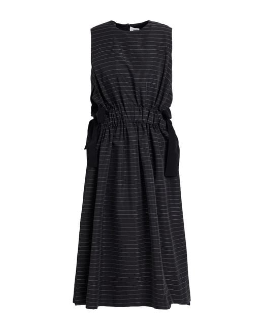 Noir Kei Ninomiya Black Midi Dress Polyester, Silk, Rayon, Nylon