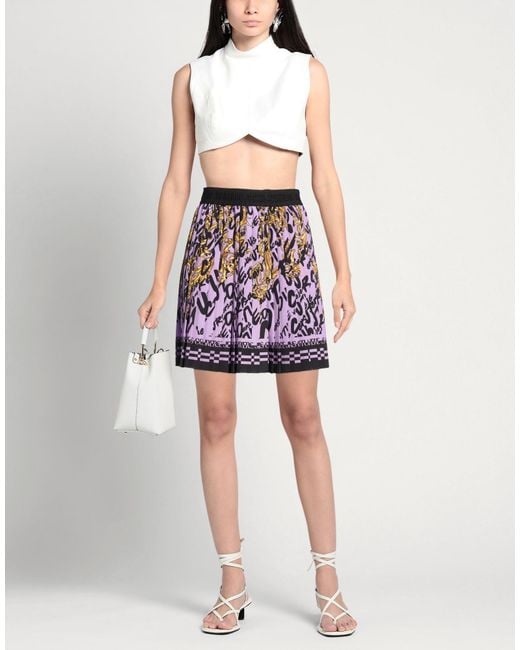 Versace Jeans Couture Purple Mini Skirt Polyester