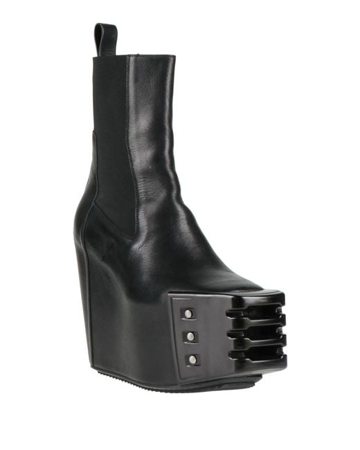 Rick Owens Black Ankle Boots Leather