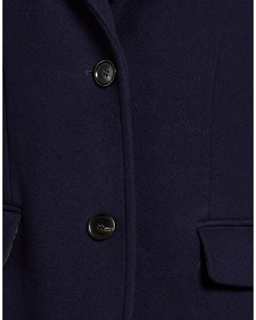 MSGM Blue Midnight Coat Virgin Wool, Polyamide