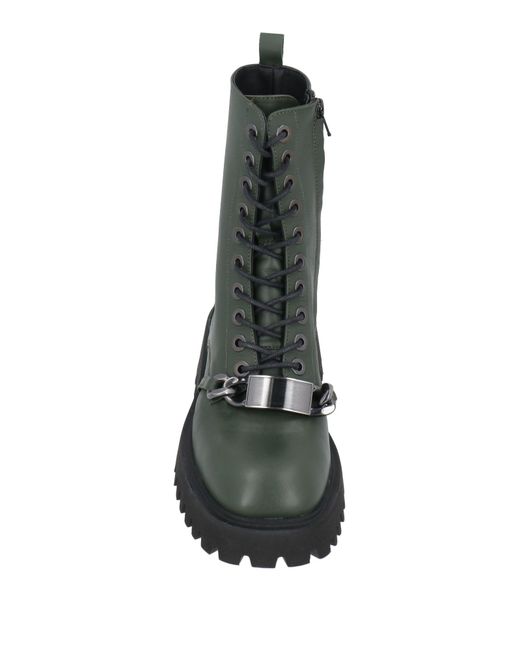 Elvio Zanon Green Ankle Boots Leather