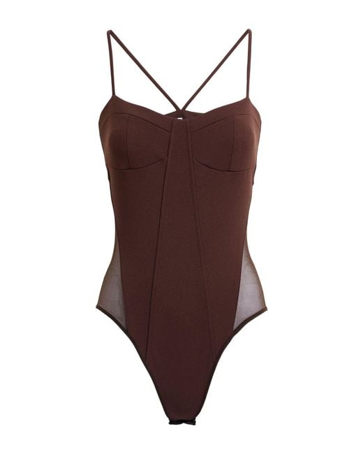 Imperial Brown Bodysuit Polyester, Elastane