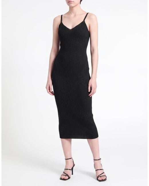 P.A.R.O.S.H. Black Midi Dress