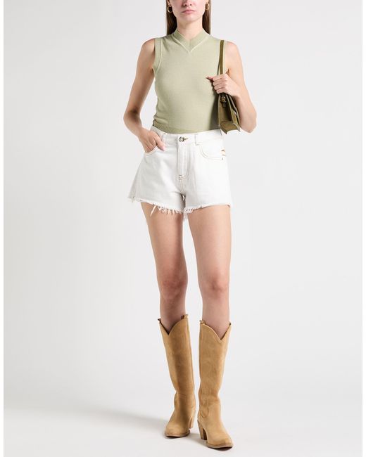 Pinko White Denim Shorts