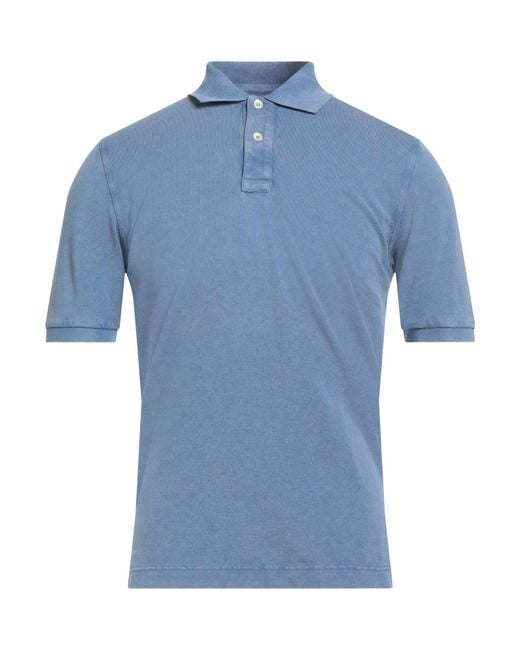 Fedeli Blue Polo Shirt Cotton for men