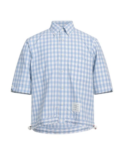 Thom Browne Blue Shirt Cotton, Polyester for men