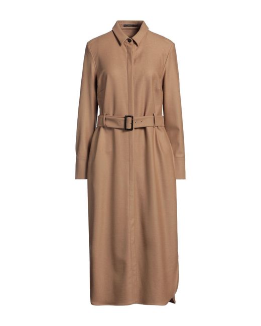 Windsor. Brown Midi Dress Virgin Wool, Elastane