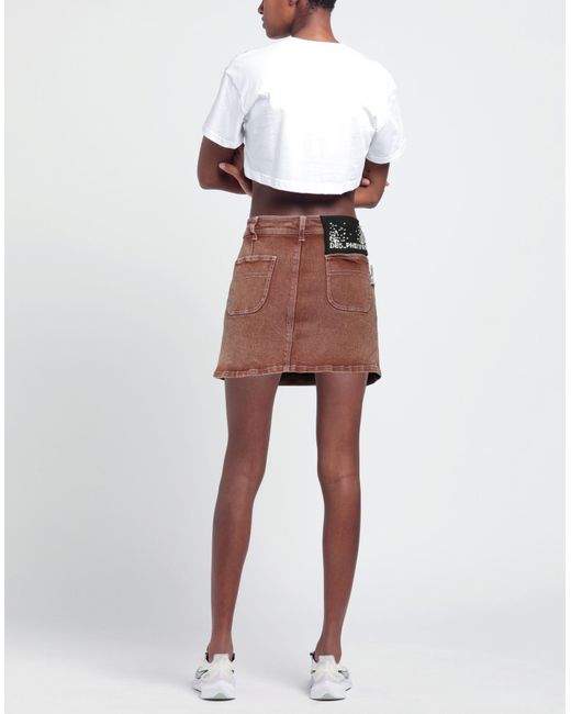 DES_PHEMMES Brown Denim Skirt