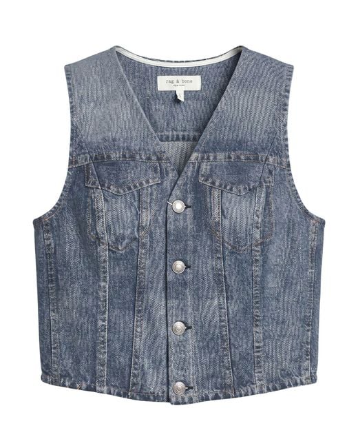 Rag & Bone Blue Waistcoat