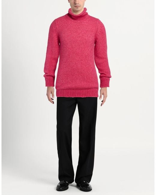 Fabrizio Del Carlo Pink Turtleneck Merino Wool, Alpaca Wool, Polyamide for men