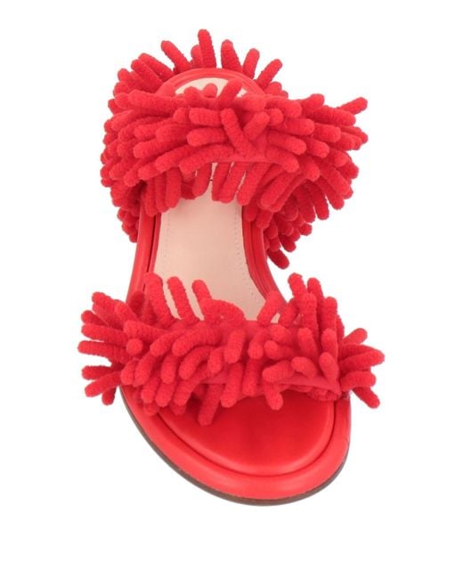 Agl Attilio Giusti Leombruni Red Sandals Textile Fibers