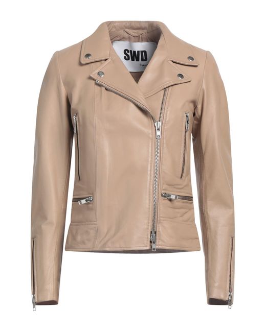 SWD by S.w.o.r.d. Natural Jacket Leather, Cotton, Polyester