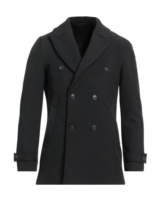 Massimo Rebecchi Black Overcoat for men