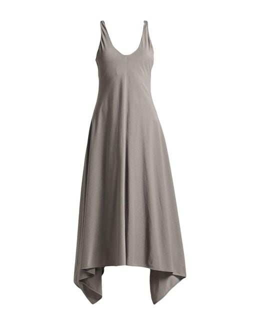 AMI Gray Khaki Maxi Dress Virgin Wool