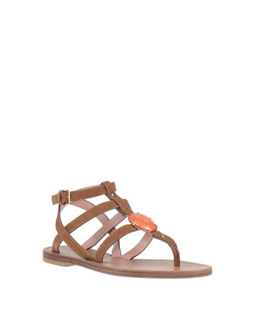 Alberta Ferretti Brown Thong Sandal