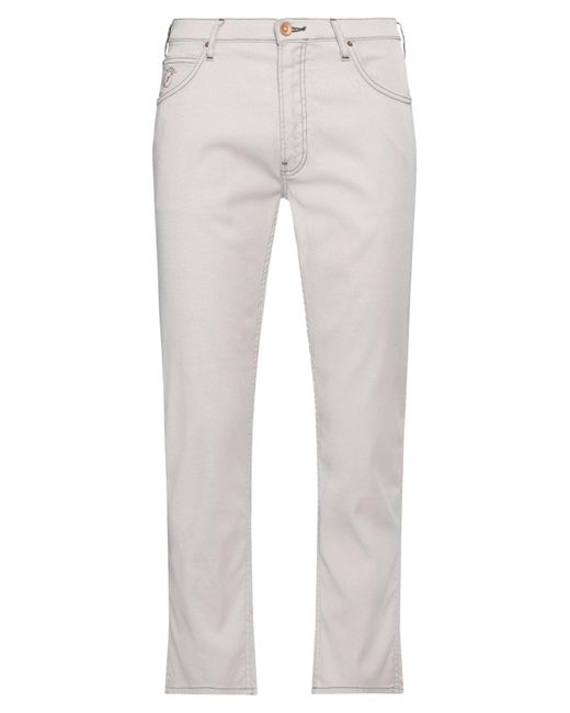 Hand Picked Gray Light Pants Cotton, Elastane for men